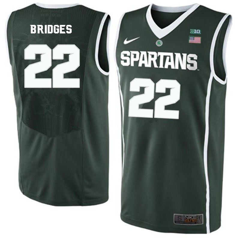 Men Michigan State Spartans #22 Miles Bridges NCAA Nike Authentic Green College Stitched Basketball Jersey LT41I50SX